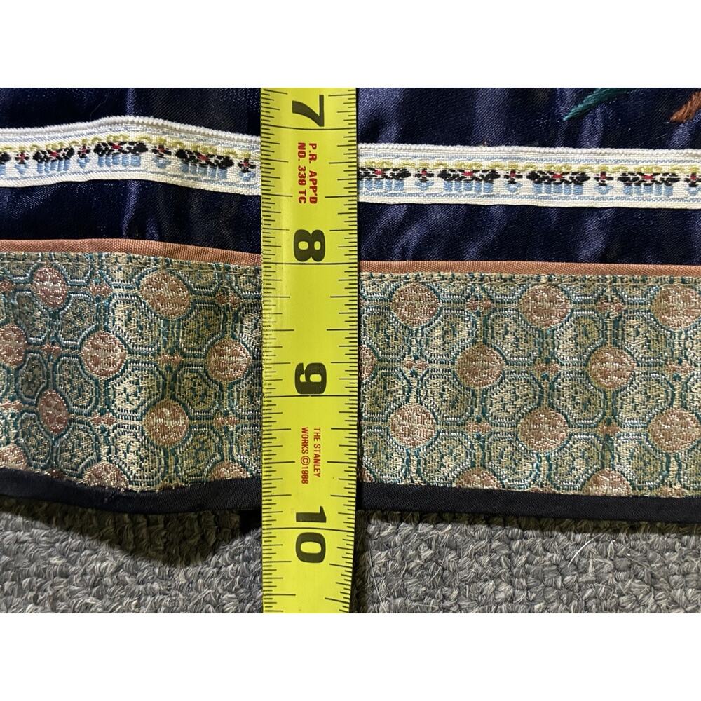 Vintage Chinese Silk Dresser Scarf Embroidered Crane Plum Blossom Beijing - Picture 4 of 8